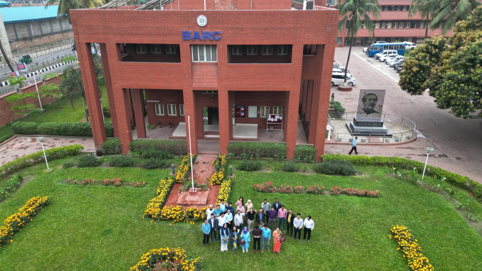 Aerial view of the BARC training venue and participant group