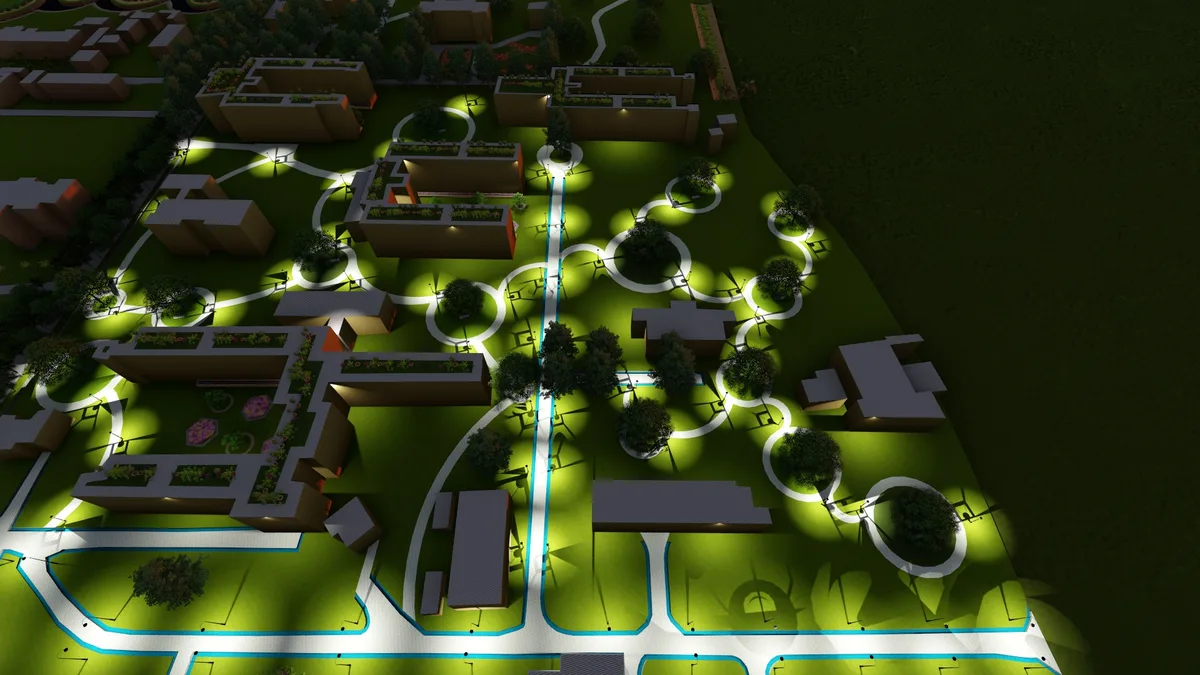 Night-view visualization of the proposed campus design